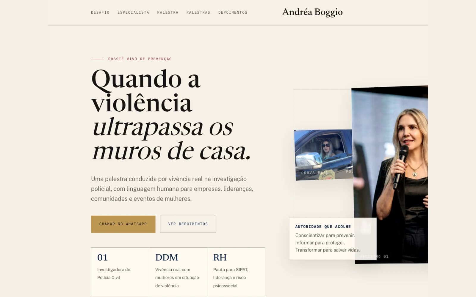 Website real de Andréa Boggio