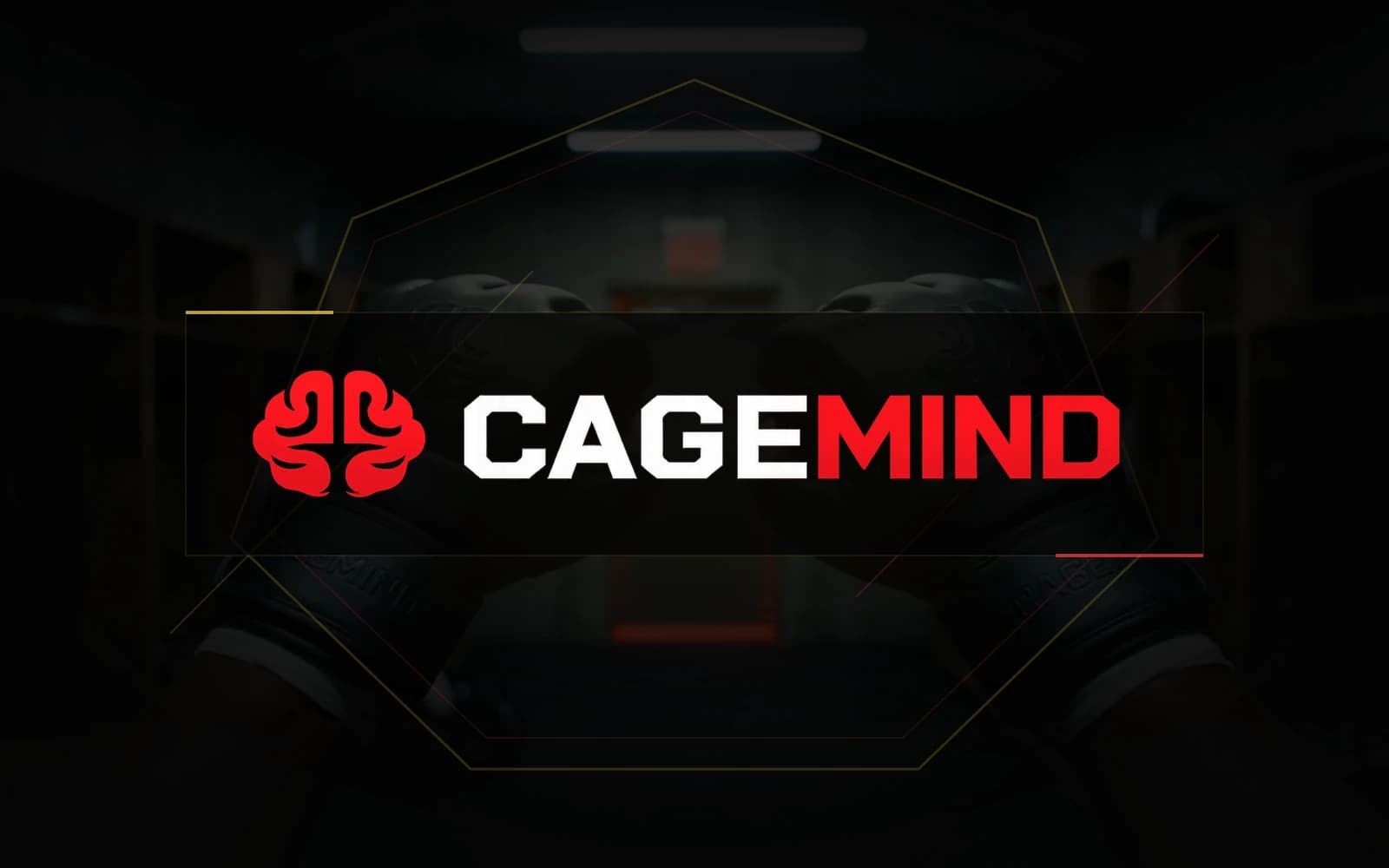 Wordmark oficial CageMind sobre o frame cinematográfico de abertura da marca