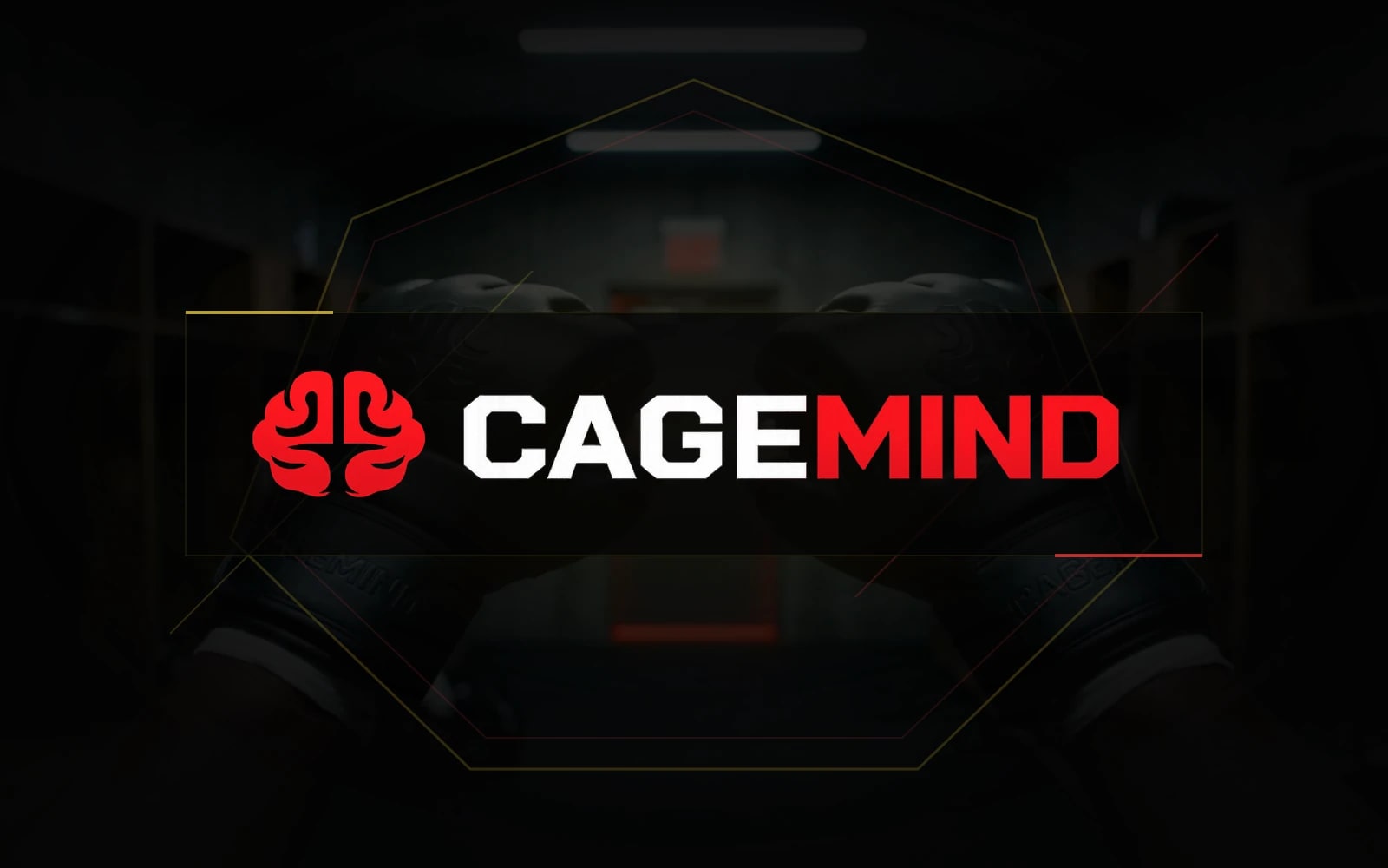 Wordmark oficial CageMind sobre o frame cinematográfico de abertura da marca